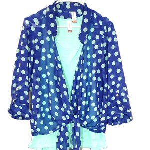 No Boundaries Woman's 2-Piece Top Size XL, 3/4 Sleeve, Machine Wash, Polka Dot